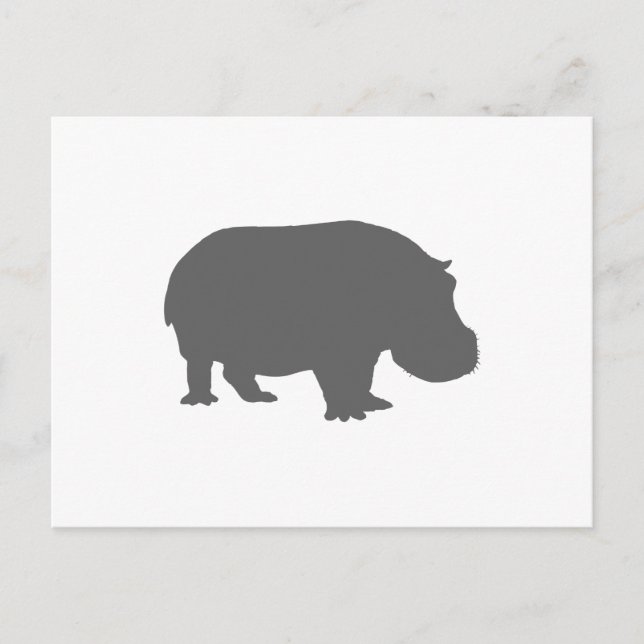 Carte Postale Silhouette d'hippo gris (Devant)