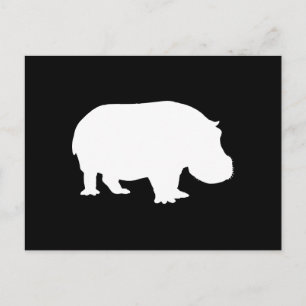 Carte Postale Silhouette d'hippopotame