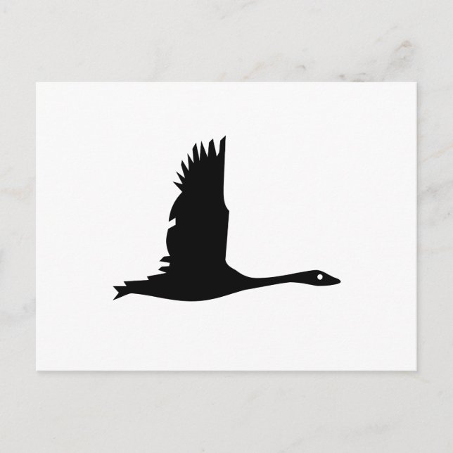Carte Postale Silhouette d'oie en noir sur blanc (Devant)