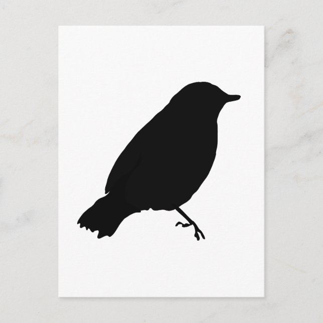 Carte Postale Silhouette d'oiseau noir cadeau unique présent (Devant)