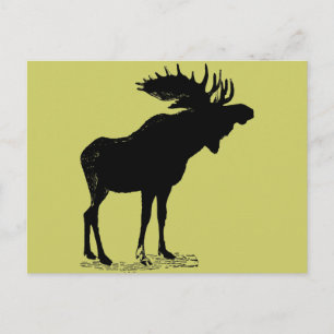 Carte Postale Silhouette d'orignal Toute couleur