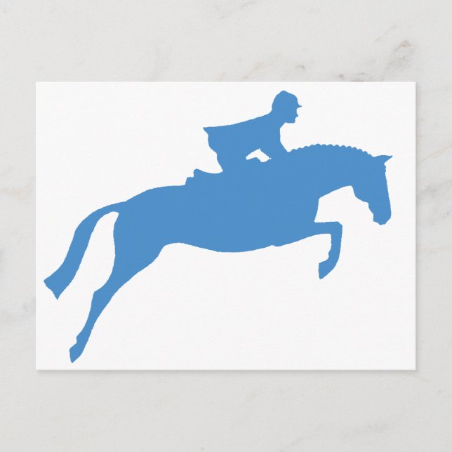 Carte Postale Silhouette du cavalier (bleu) (Devant)