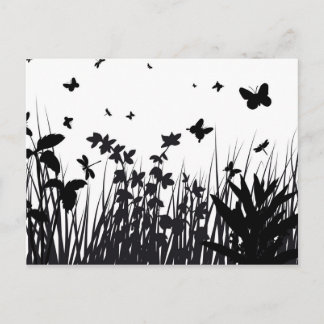 Carte Postale Silhouette du jardin des papillons