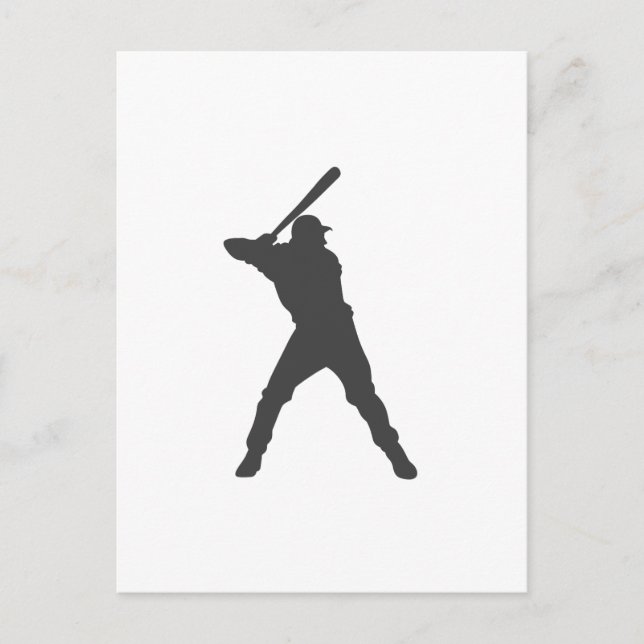 Carte Postale Silhouette du joueur de baseball (Devant)