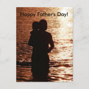 Carte Postale Silhouette du père et de l'enfant