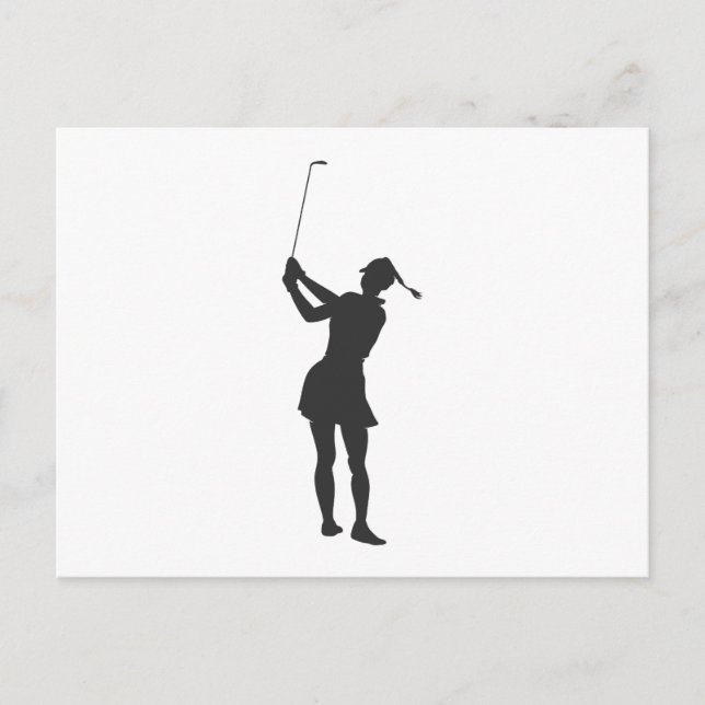 Carte Postale Silhouette d'une femme jouant au golf (Devant)