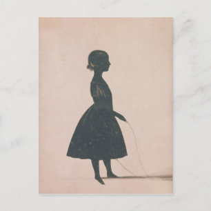 Carte Postale Silhouette d'une fille avec une corde à sauter