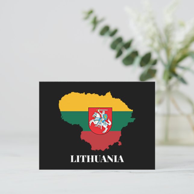 Carte Postale Silhouette et drapeau lituaniens (Debout devant)