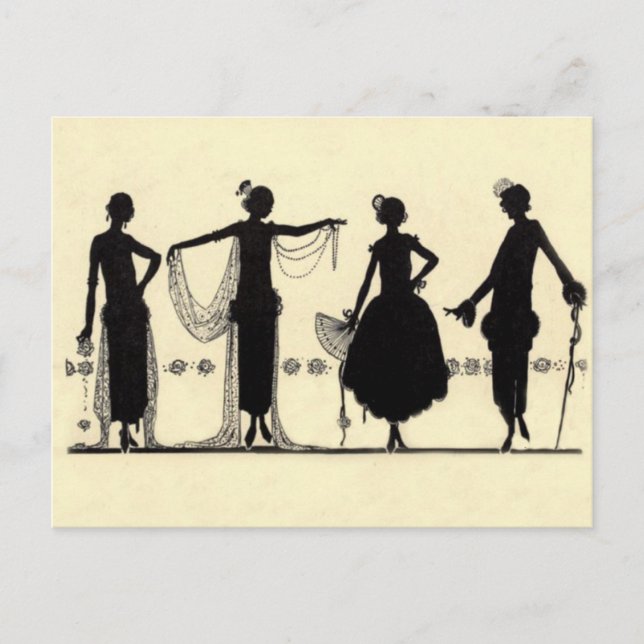 Carte postale Silhouette Flapper 1920 (Devant)