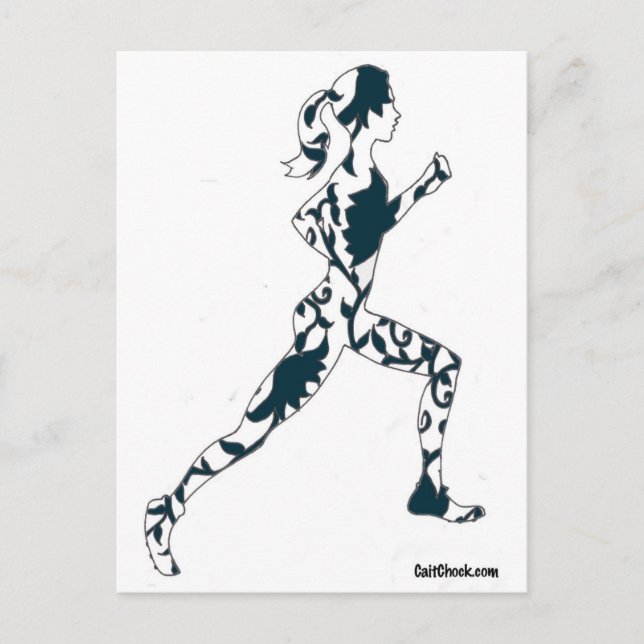 Carte Postale Silhouette - Floral (Devant)