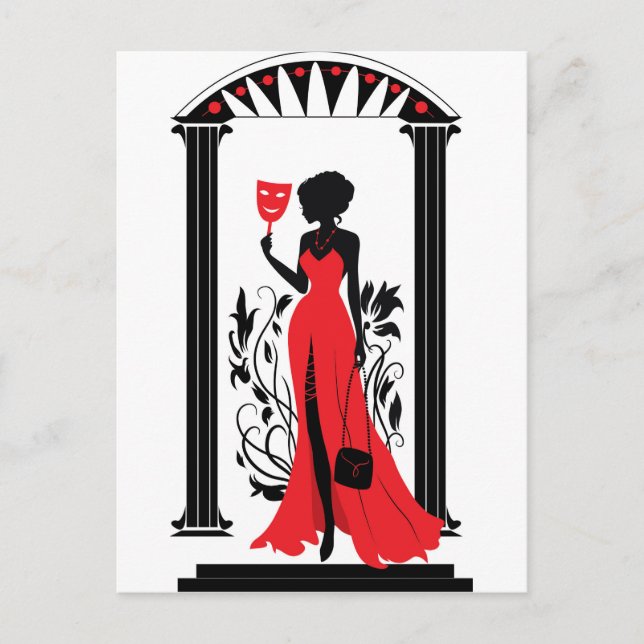 Carte Postale Silhouette graphique d'une femme (Devant)