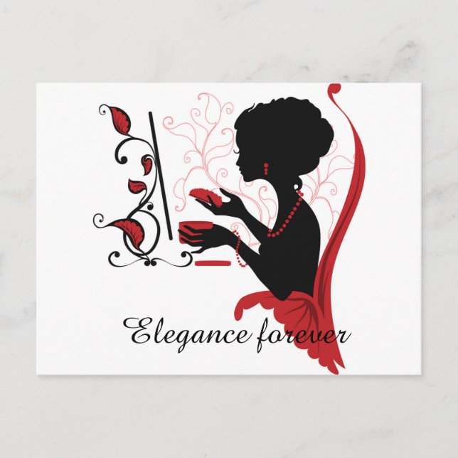 Carte Postale Silhouette graphique d'une femme élégante (Devant)