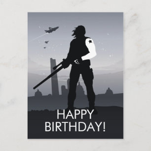 Carte Postale Silhouette Héroïque du Soldat de l'Hiver