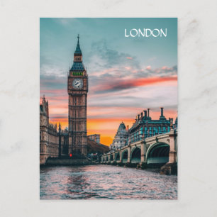 Carte Postale Silhouette Londres Sunset