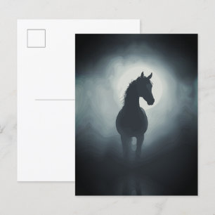 Carte Postale Silhouette Mystique de Cheval Art de Mur de Nuit E
