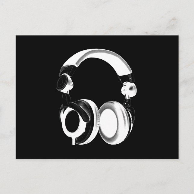 Carte Postale Silhouette pour casque noir et blanc (Devant)