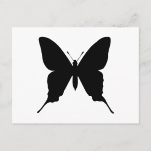 Carte Postale Silhouette simple à papillon noir