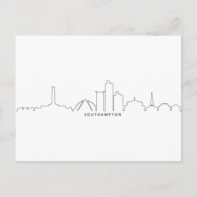 Carte Postale Silhouette Skyline de la ville d'Angleterre (Devant)