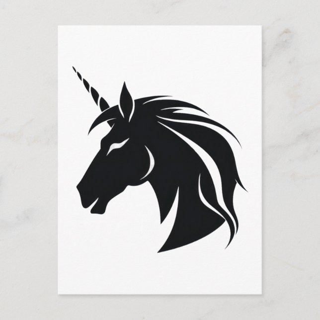 Carte Postale Silhouette Unicorne (Devant)