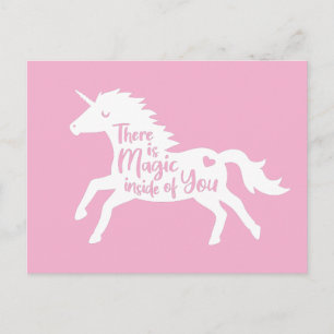 Carte Postale Silhouette Unicorne Blanche En Vous
