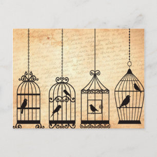 Carte Postale Silhouettes de cage