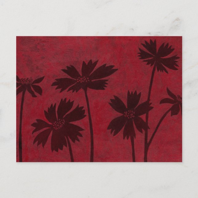 Carte Postale Silhouettes de Flowerhead sur l'arrière - plan (Devant)