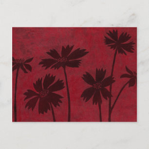 Carte Postale Silhouettes de Flowerhead sur l'arrière - plan