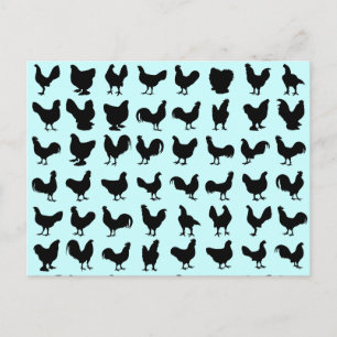 Carte Postale Silhouettes de poulet