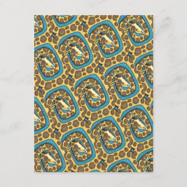 CARTE POSTALE SILLEMENT GIRAFFE LONG COU ET SPOTS, FUNNY FOLK AR (Devant)