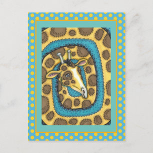 CARTE POSTALE SILLEMENT GIRAFFE LONG COU ET SPOTS, FUNNY FOLK AR