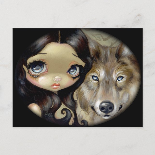 Carte Postale "Silver Eyed Wolf" Postcard (Devant)
