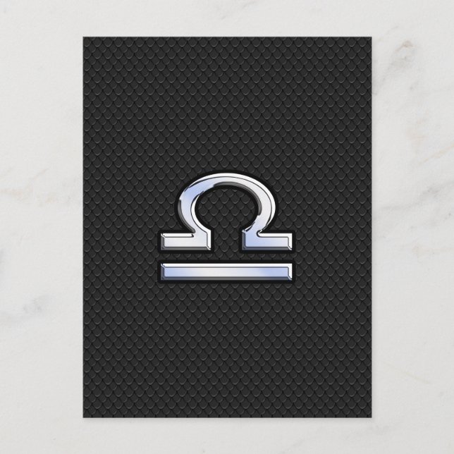 Carte Postale Silver Libra Zodiac Connexion en noir style peau d (Devant)