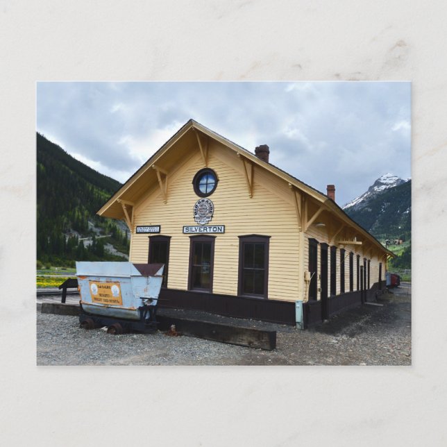 Carte Postale Silverton, Colorado, dépôt ferroviaire (Devant)