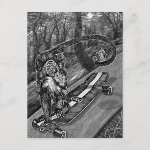 Carte Postale Simeon Skateboard Selfie
