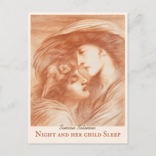 Carte Postale Simeon Solomon La Nuit et son enfant le Sommeil CC