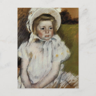 Carte Postale Simone dans un Bonnet blanc