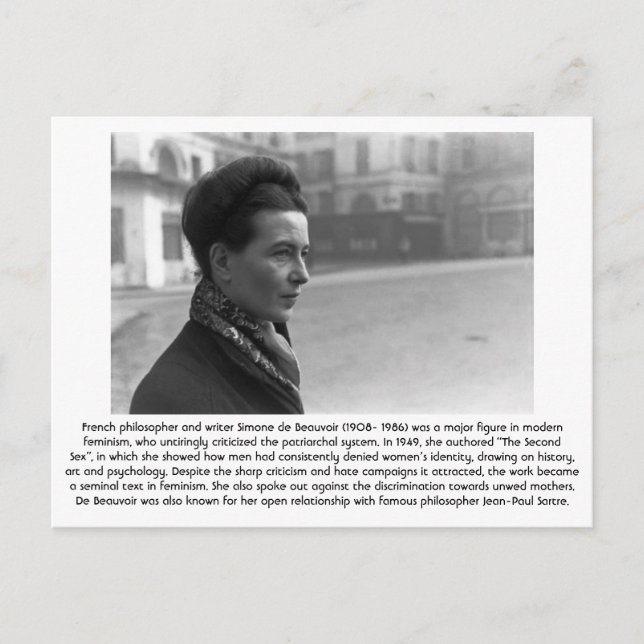 Carte Postale Simone de Beauvoir - Féministe (Devant)