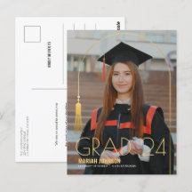 Simple 2 Photo Gold Tassel Faire-part de graduatio