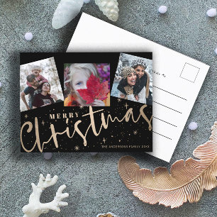 Carte Postale Simple 3 Insta Photo Collage Joyeux Noël