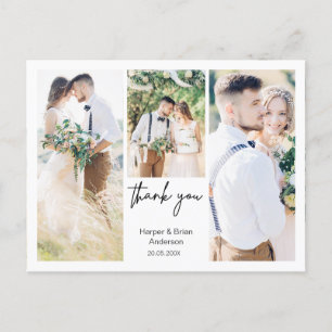 Carte postale simple à trois Mariages photo Merci