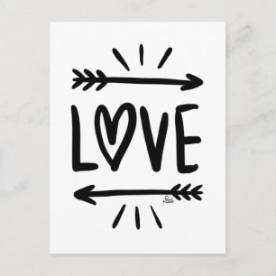 Carte Postale Simple "AMOUR" en noir sur blanc