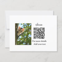 Simple animal name details QR code add text photo