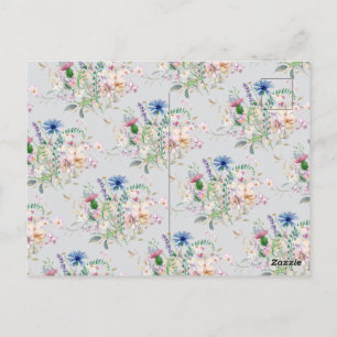 Carte Postale Simple Aquarelle fleur sauvage bouquet flora maria