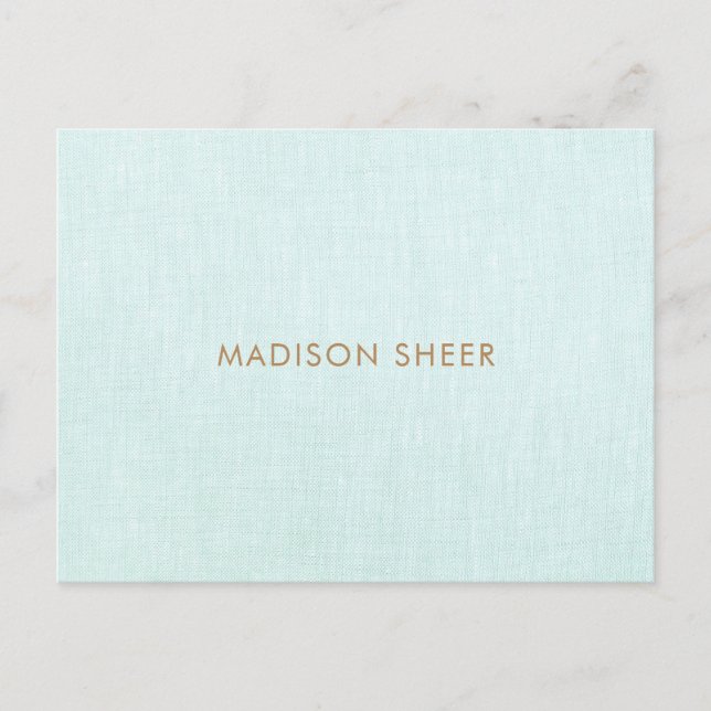 Carte Postale Simple, Bleu Turquoise Clair, Design (Devant)