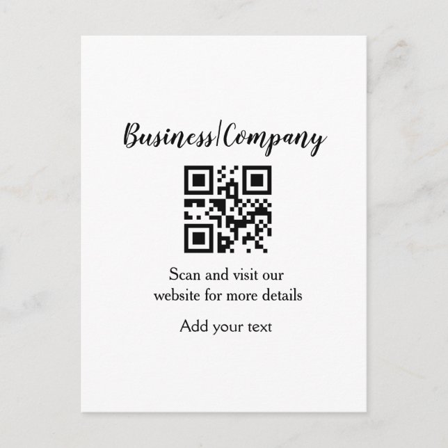 Carte Postale Simple business company website barcode QR add nam (Devant)