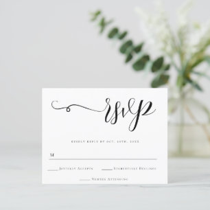 Carte postale simple carte de réponse RSVP de mari