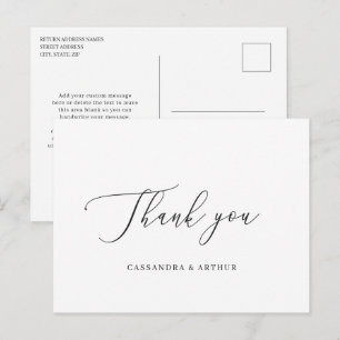 Carte Postale Simple classique élégant Merci de mariage