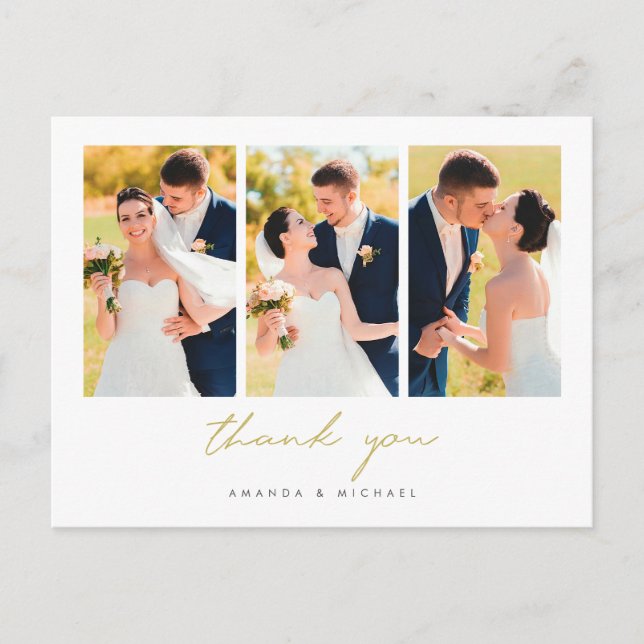 Carte postale simple Collage photo Mariage Merci (Devant)