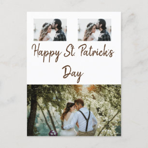 Carte Postale Simple collage photo minimal heureux st. patricks 