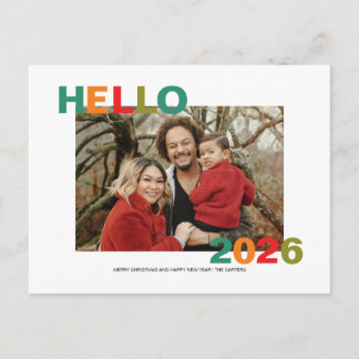 Carte Postale Simple colorful modern typography 2026 photo